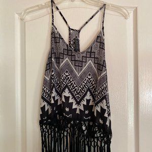 ASTR Black Pattern Tank Top